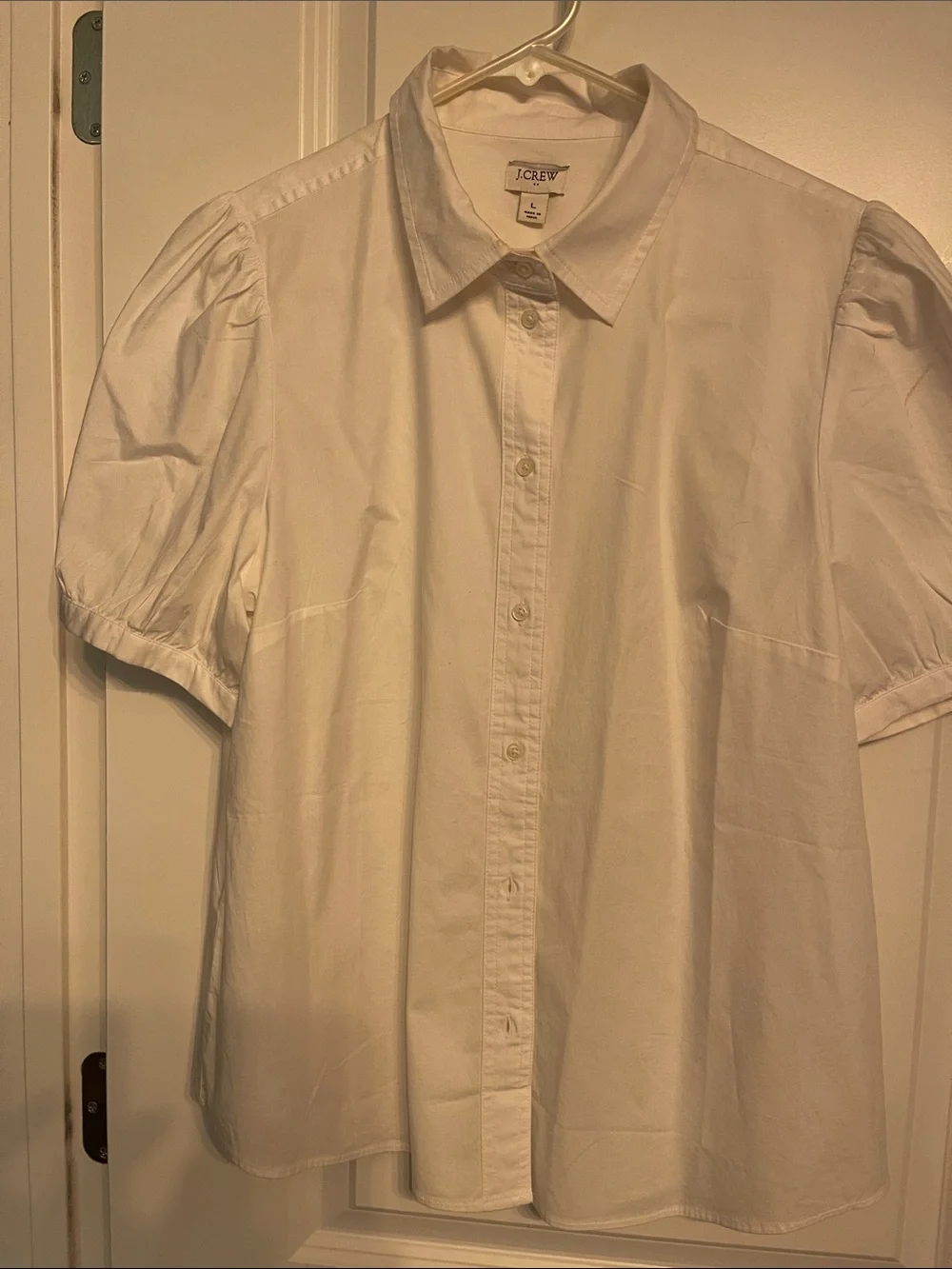 J. Crew White Short-Sleeve Button-Down Shirt